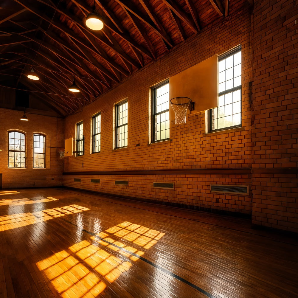 Basketball-Studiohintergründe Vintage-Ziegel-Basketballplatz Sport-Studiohintergründe LXX59-335