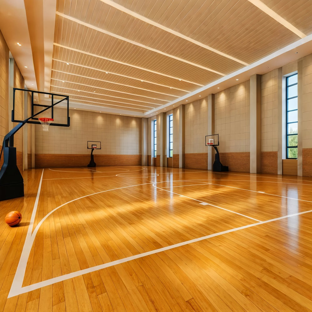 Basketball-Studiohintergründe Moderner Indoor-Basketballplatz Fußball-Fotohintergrund LXX59-337