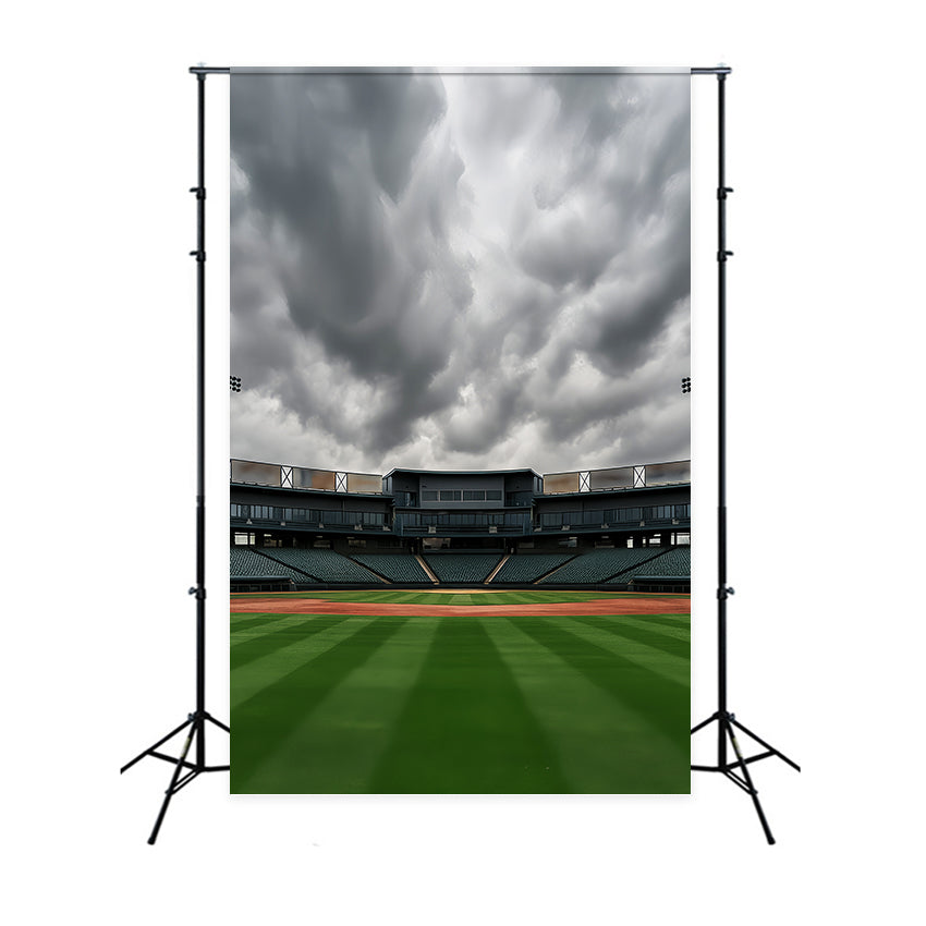 Sport-Fotohintergrund Leeres Baseballstadion Wolken Baseball-Fotohintergrund LXX59-338