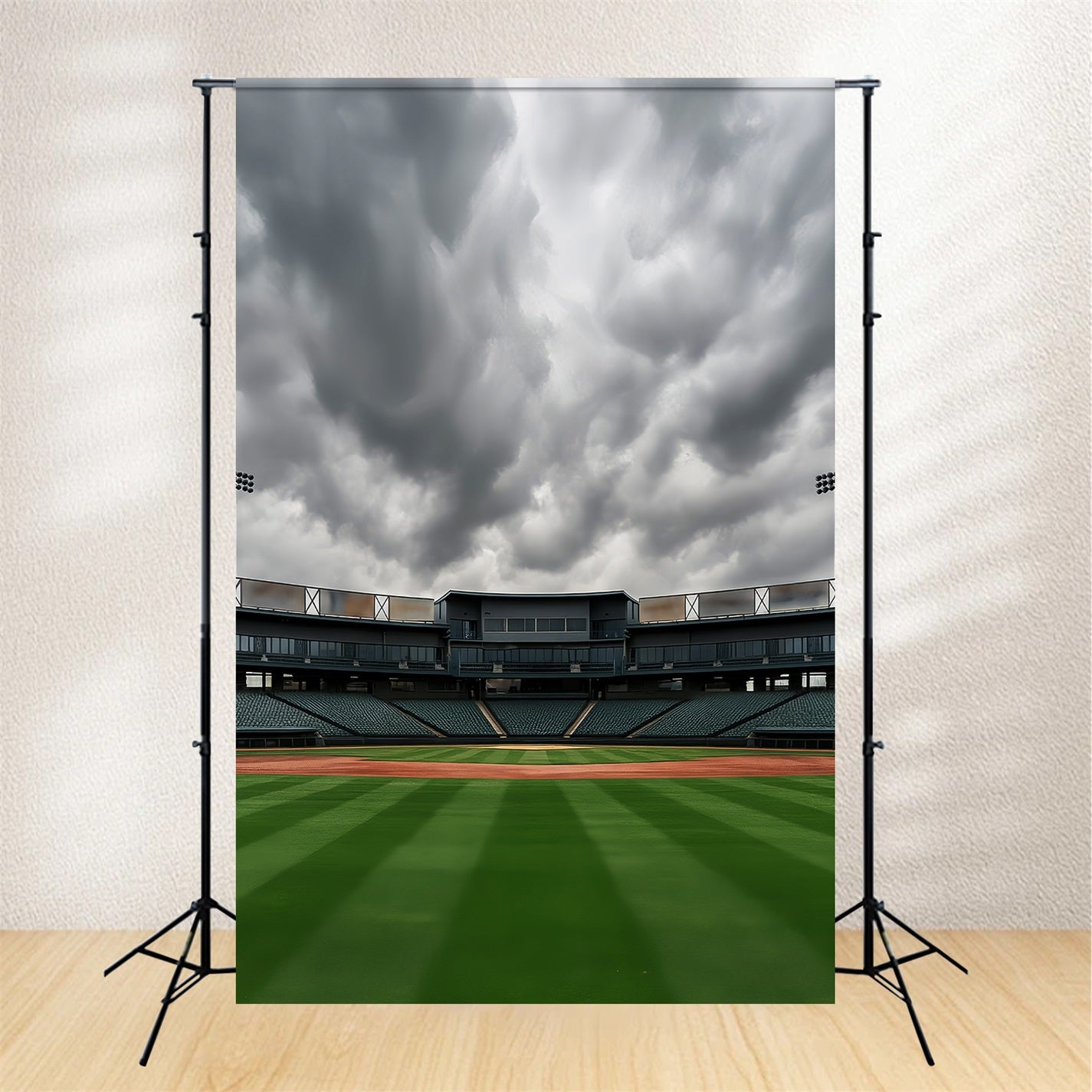 Sport-Fotohintergrund Leeres Baseballstadion Wolken Baseball-Fotohintergrund LXX59-338