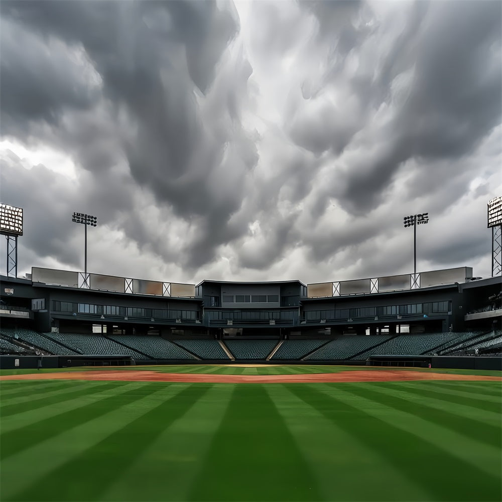 Sport-Fotohintergrund Leeres Baseballstadion Wolken Baseball-Fotohintergrund LXX59-338