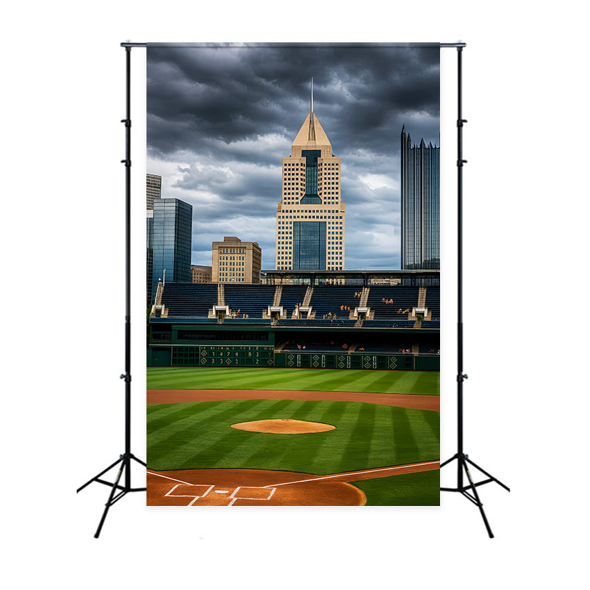 Sport-Fotohintergrund Stadt-Skyline Baseballfeld Baseball-Fotohintergrund LXX59-339