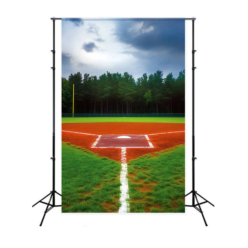 Sport-Fotohintergrund Waldrand Baseballfeld Baseballfeld-Fotohintergrund LXX59-341