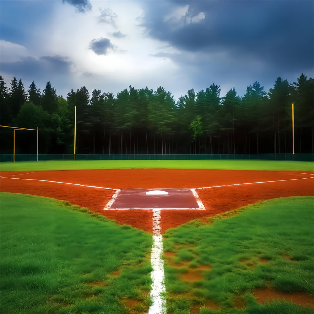 Sport-Fotohintergrund Waldrand Baseballfeld Baseballfeld-Fotohintergrund LXX59-341