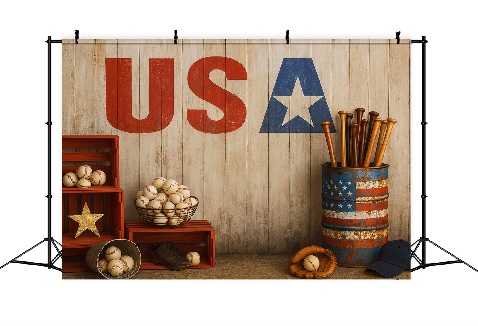 Baseball-Fotohintergrund Baseball USA Vintage-Setup Sport-Studiohintergründe LXX59-348