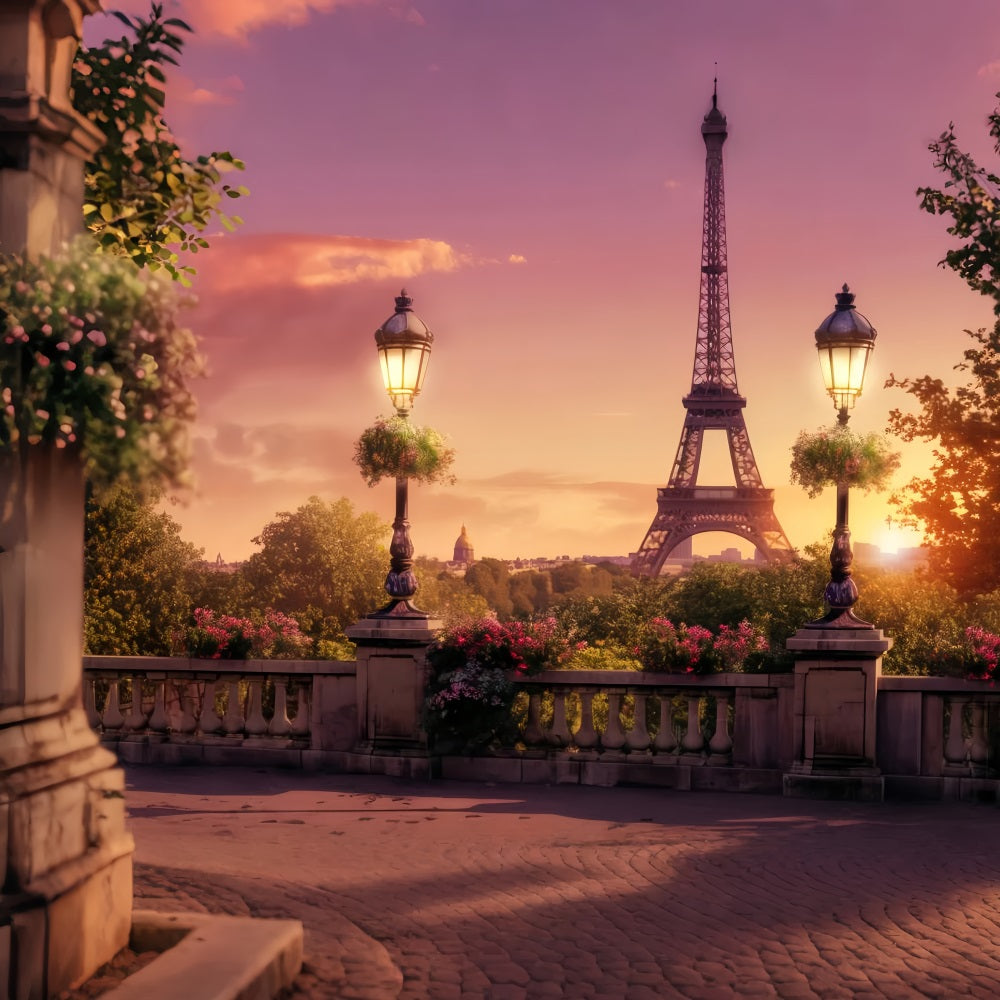 Paris Straßenhintergründe Eiffelturm Sonnenuntergang Balkon Paris Fotohintergrundideen LXX59-40