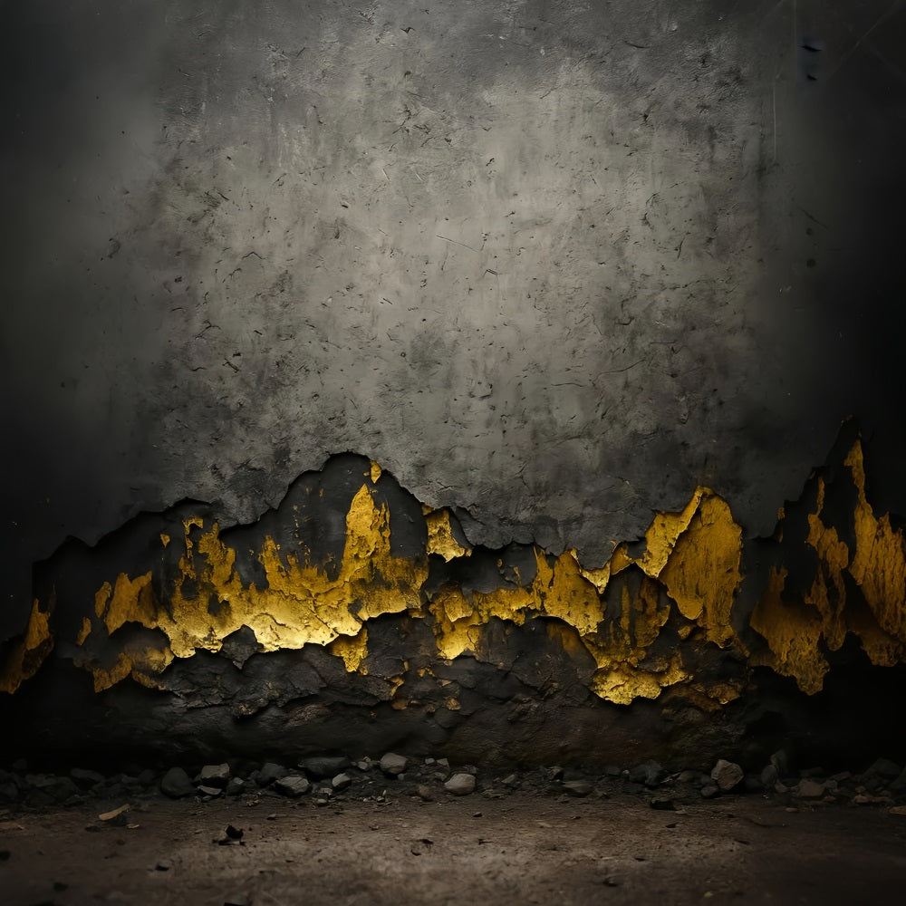 Beton-Fotohintergrund Goldene Ruinen Industrielle Textur Familienporträt-Fotohintergrund LXX59-418