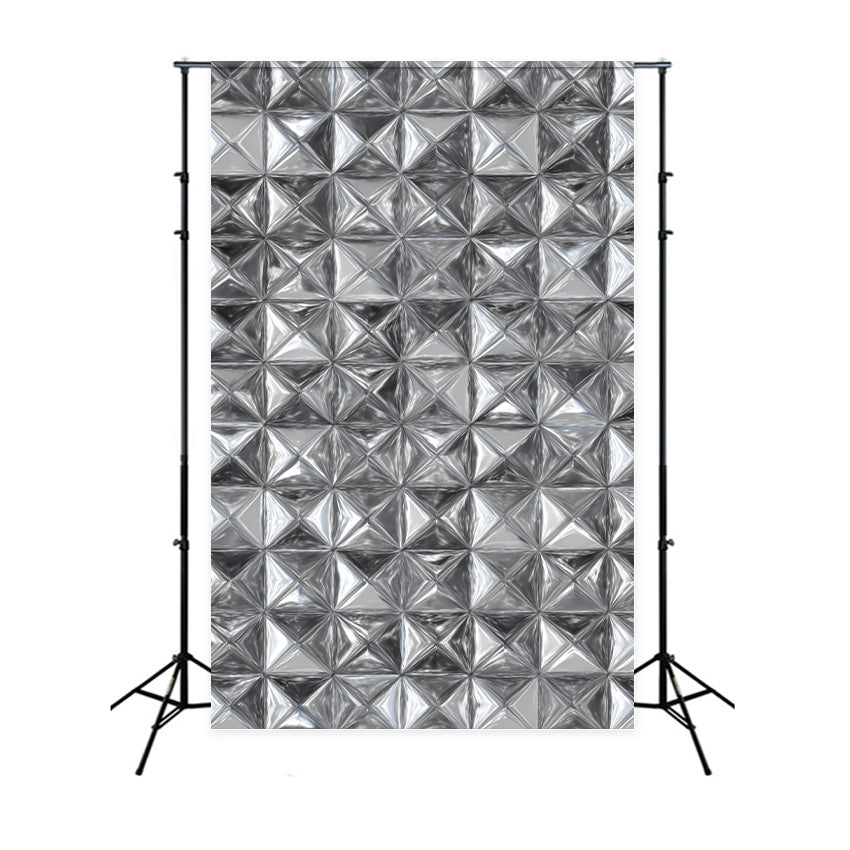 Fotohintergrund für Schulporträts Silberne geometrische Metallstruktur Porträt-Studiohintergründe LXX59-442