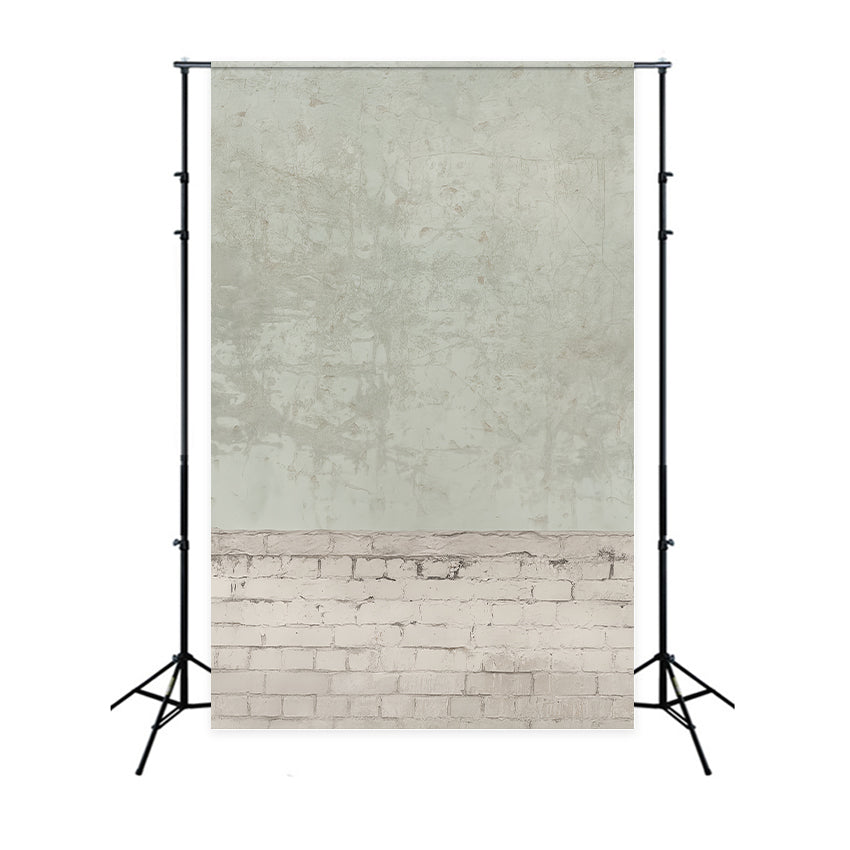 Beton-Fotohintergrund Gealterte weiße Ziegelstruktur Porträt-Studiohintergründe LXX59-446
