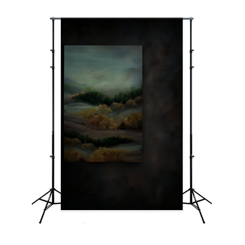Porträtstudio-Fotohintergrund Nebliges Herbstlandschaftsgemälde Porträt-Fotohintergrund LXX59-464