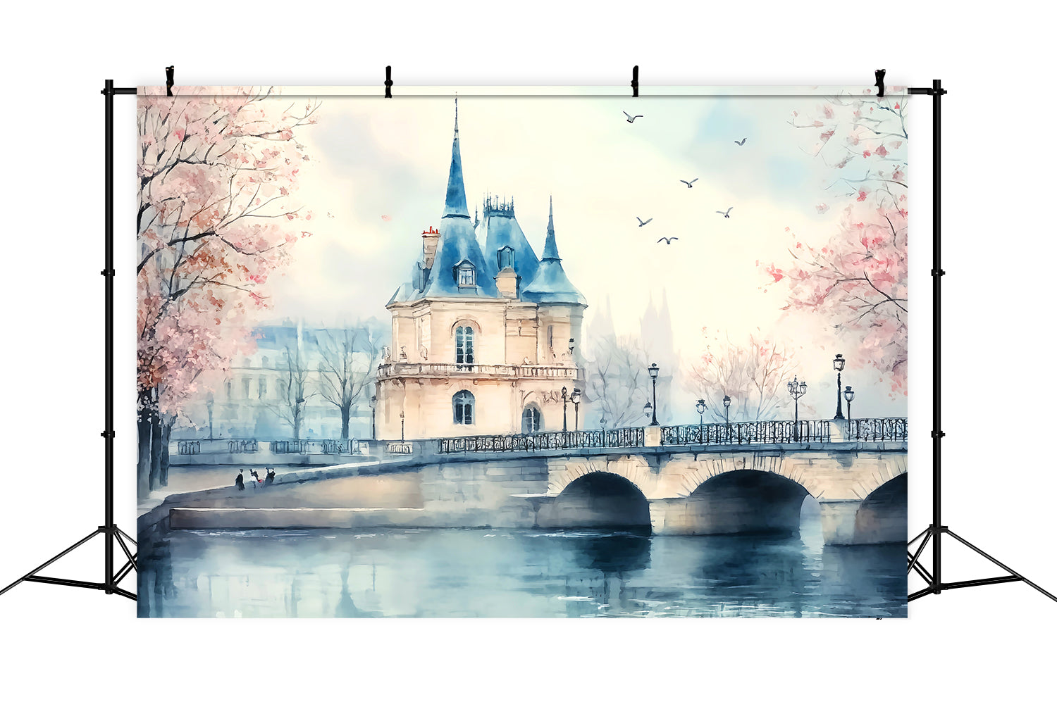Paris Hintergründe Paris Uferburg Brücke Paris Fotohintergrund für Bilder LXX59-68