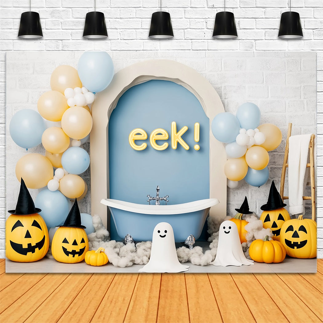 Halloween Geister Fotohintergrund Lächelnde Geister Ballons Badewanne Halloween-Hintergründe LXX59-87