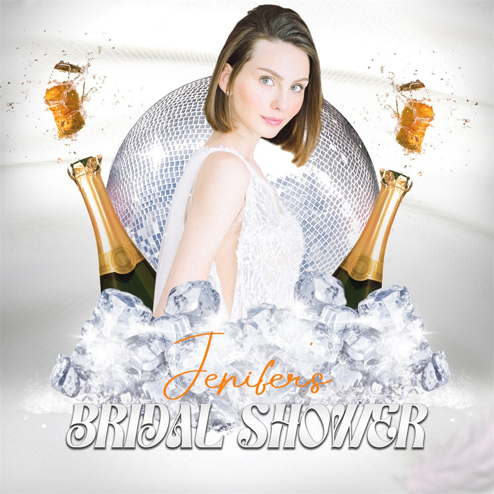 Hintergrund für Brautparty Disco Champagner Chill Personalisierter Hintergrund LXX6-114