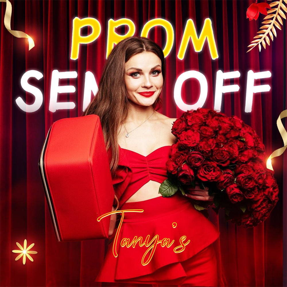 Abschlussball Fotokulisse Roter Vorhang Rose Personalisierte Party Abschlussfeier Kulisse LXX6-175