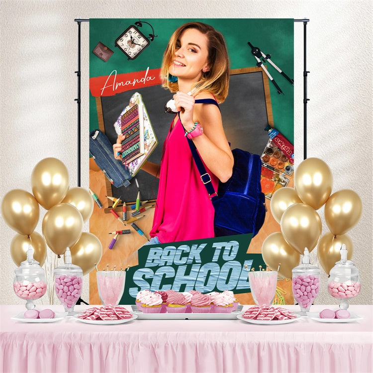 Back To School Backdrop Retro School Charm Individuelles Backdrop LXX6-19