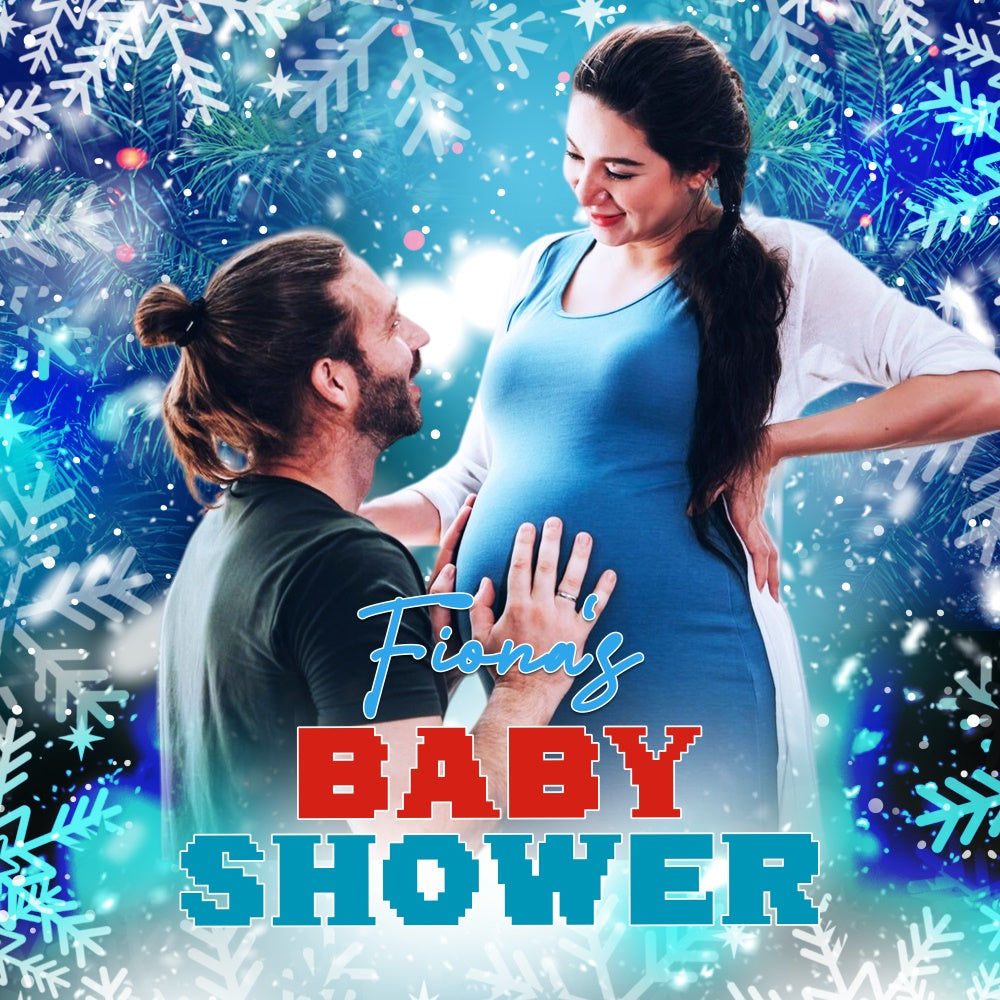 Baby Shower Backdrops Sparkle Schneefall Freude Personalisierte Backdrop LXX6-223