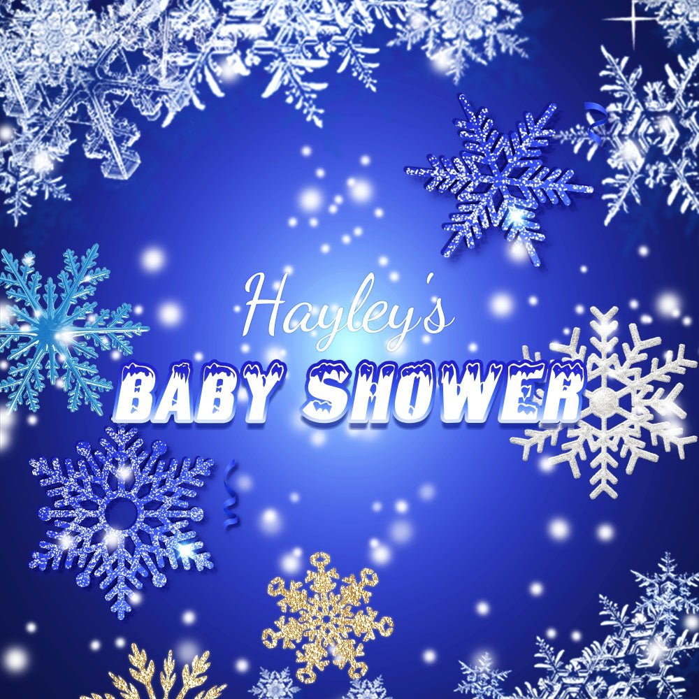 Baby Shower Backdrop Ideen Schneekönigin Blau Custom Backdrop LXX6-224