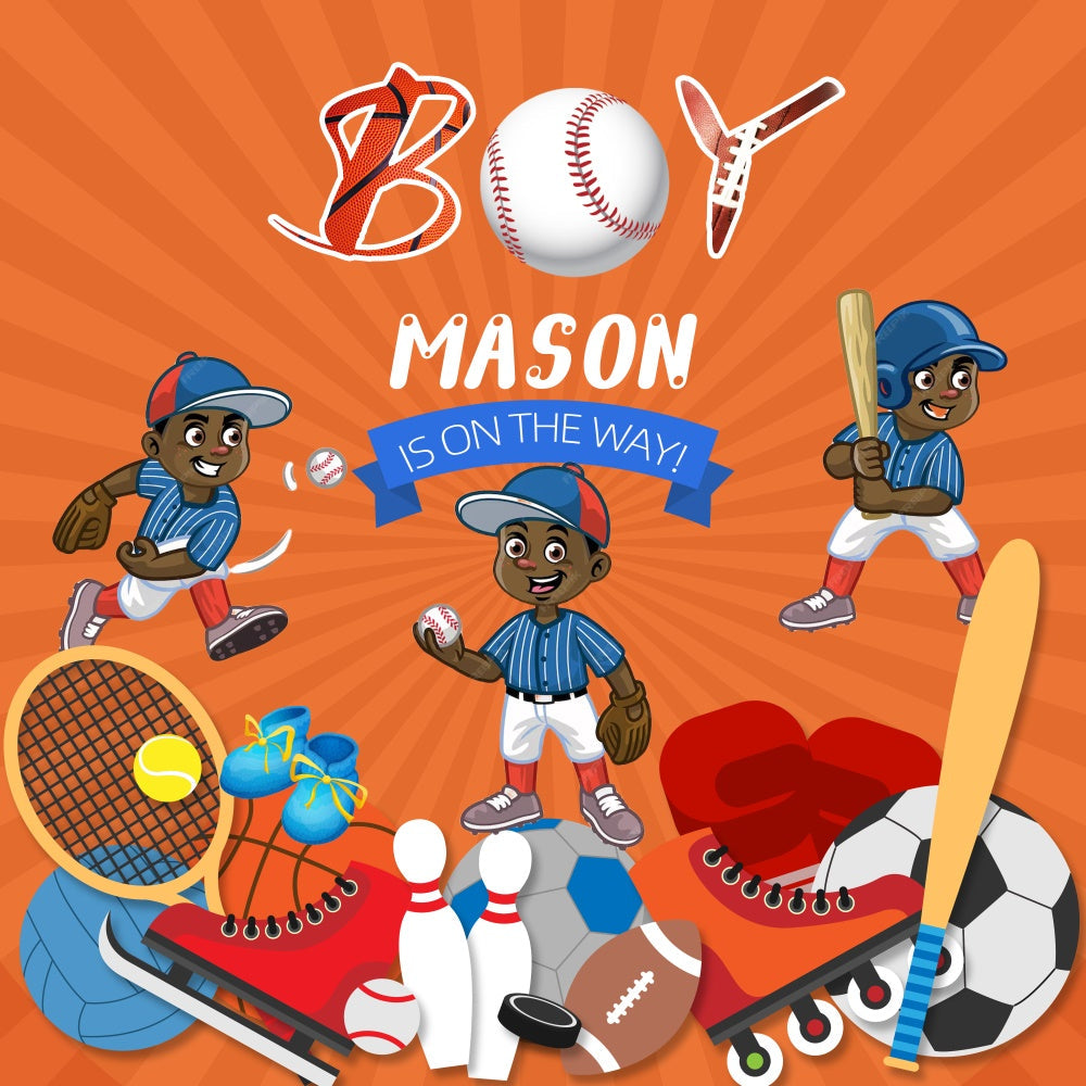 Benutzerdefinierte Baby Dusche Hintergrund Little League Legend Hintergrund LXX6-225