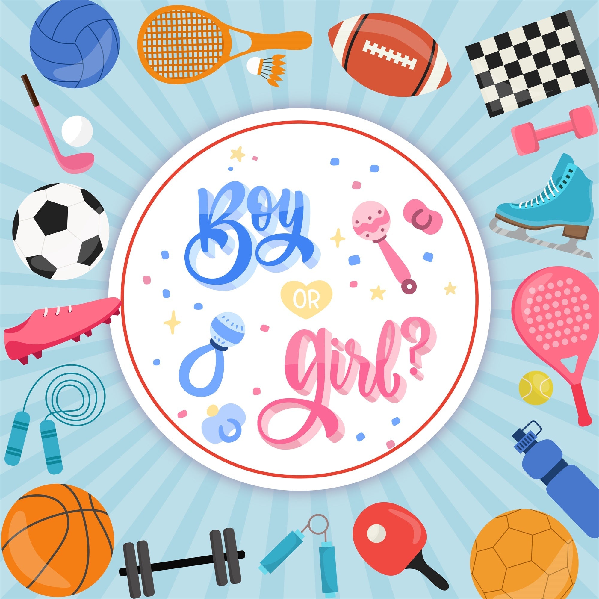 Baby Shower Backdrop Ideen Sport Geschlecht Reveal Backdrop LXX6-229