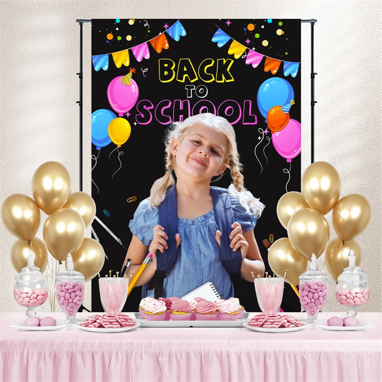 Back To School Fotokulisse Neon Ballon Personalisierte Kulisse LXX6-26