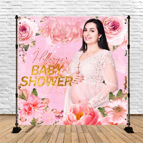 Baby In Bloom Backdrop Rosa Traum Blumen Personalisierte Backdrop LXX6- 4