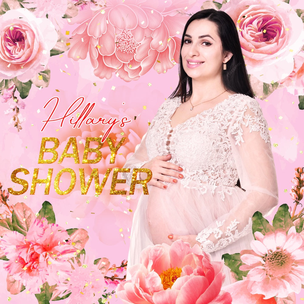 Baby In Bloom Backdrop Rosa Traum Blumen Personalisierte Backdrop LXX6- 4