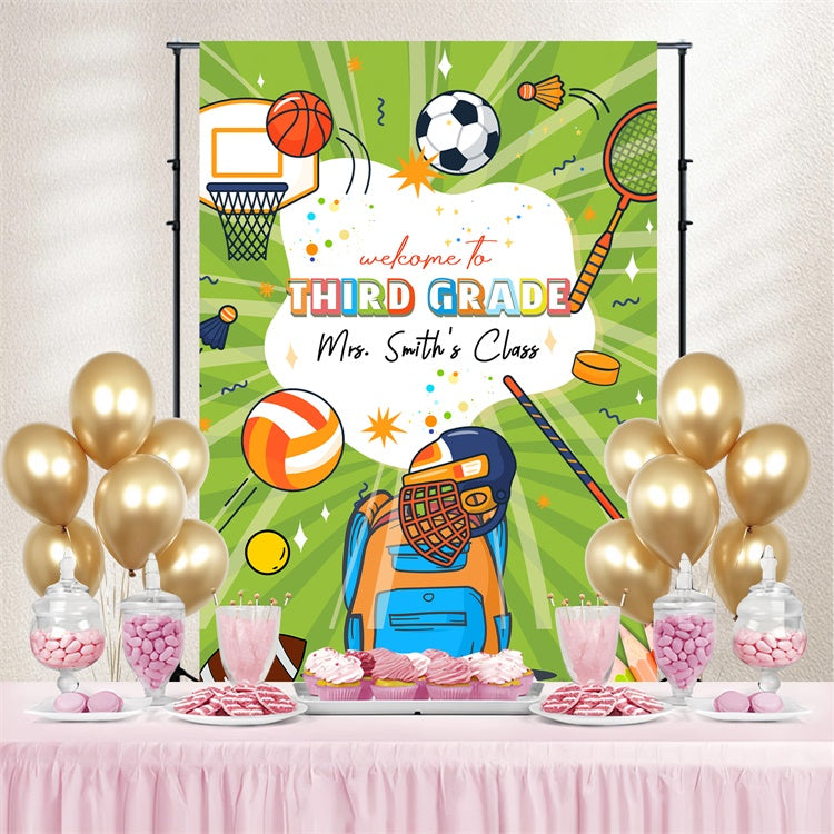 Schule Bild Hintergrund Sport Lächeln Schule Custom Backdrop LXX6-40