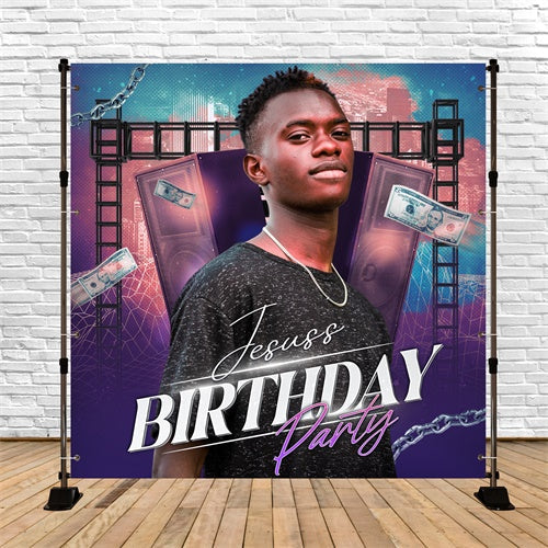 Personalisierte Geburtstag Backdrops Hip-Hop Star Party Backdrop LXX6-43