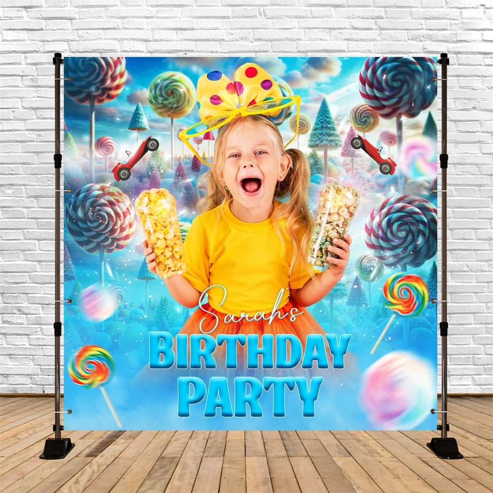 Personalisierte Birthday Backdrop Rainbow Candy Adventure Backdrop LXX6-50