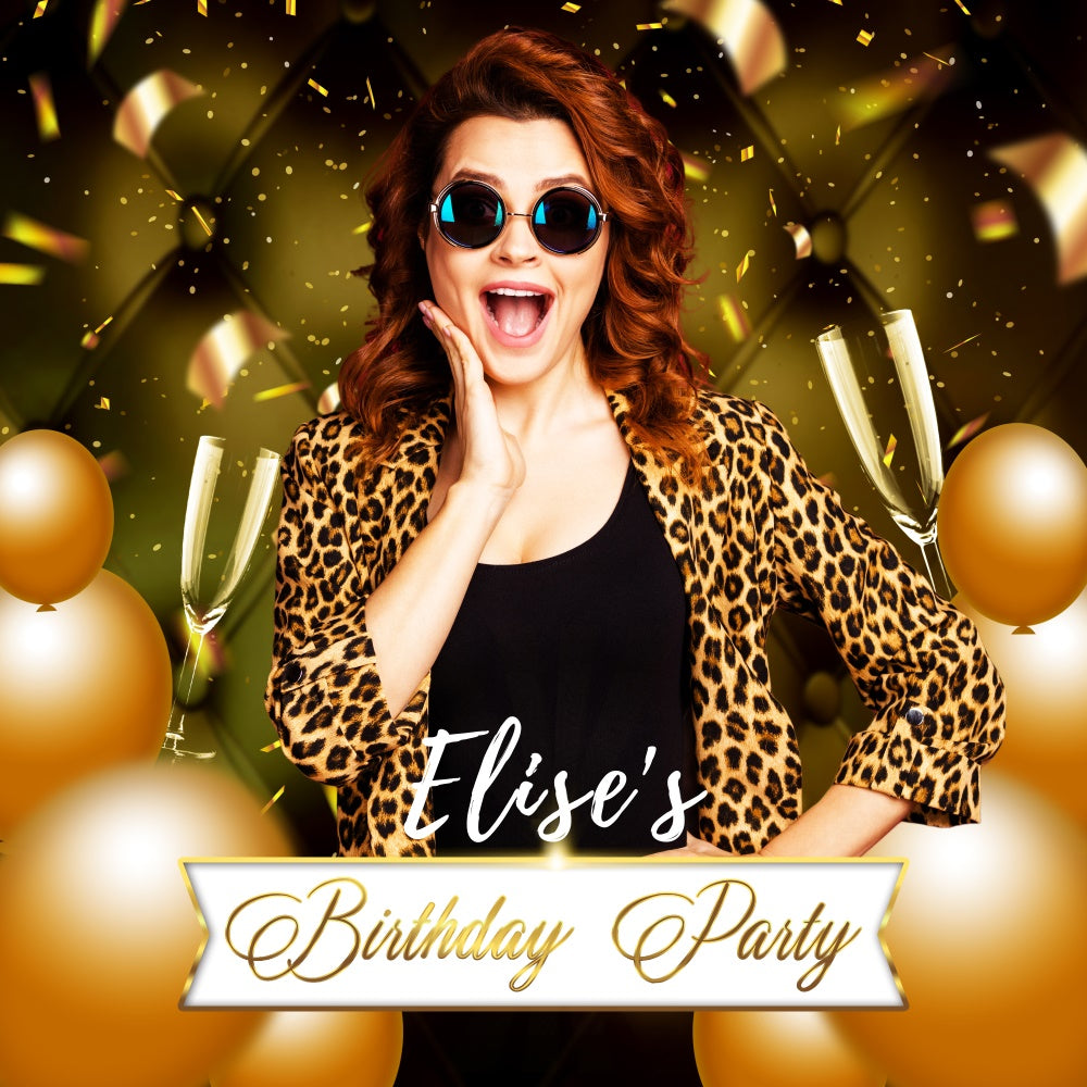 Geburtstag Party Backdrop Gold Glamour Ballon Individuelles Backdrop LXX6-55