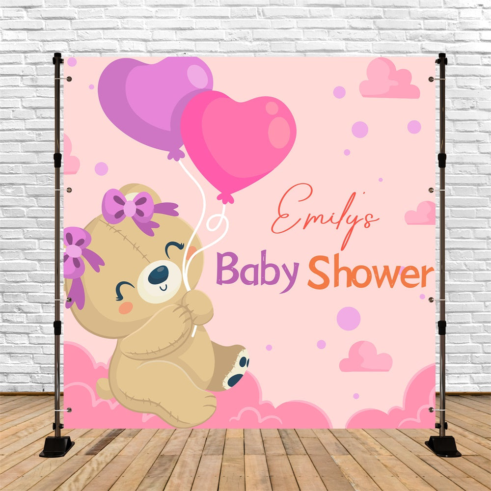 Baby Shower Backdrop Ideen Cute Teddy Ballon Personalisierte Backdrop LXX6-7