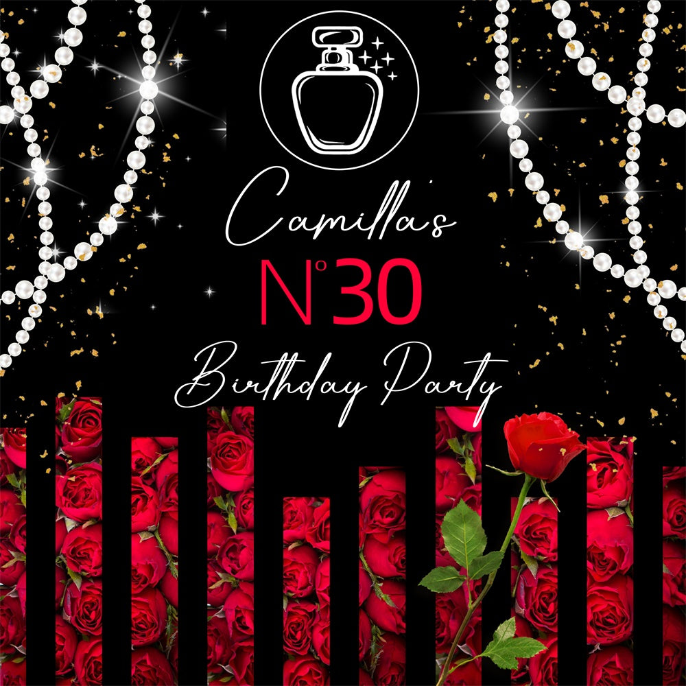 Personalisierte Backdrop für Geburtstag Elegant Rose Glam Backdrop LXX6-77