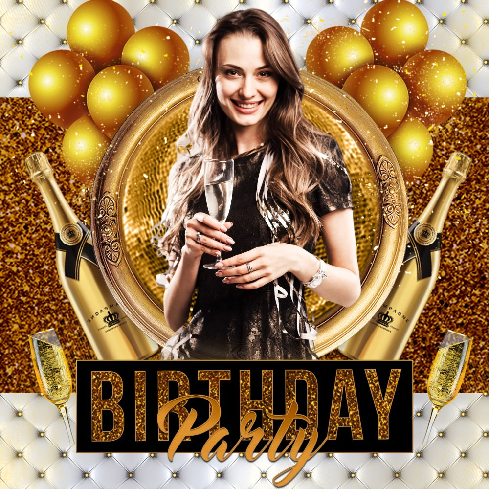 Customized Backdrop für Geburtstag Champagner Feier Backdrop LXX6-88