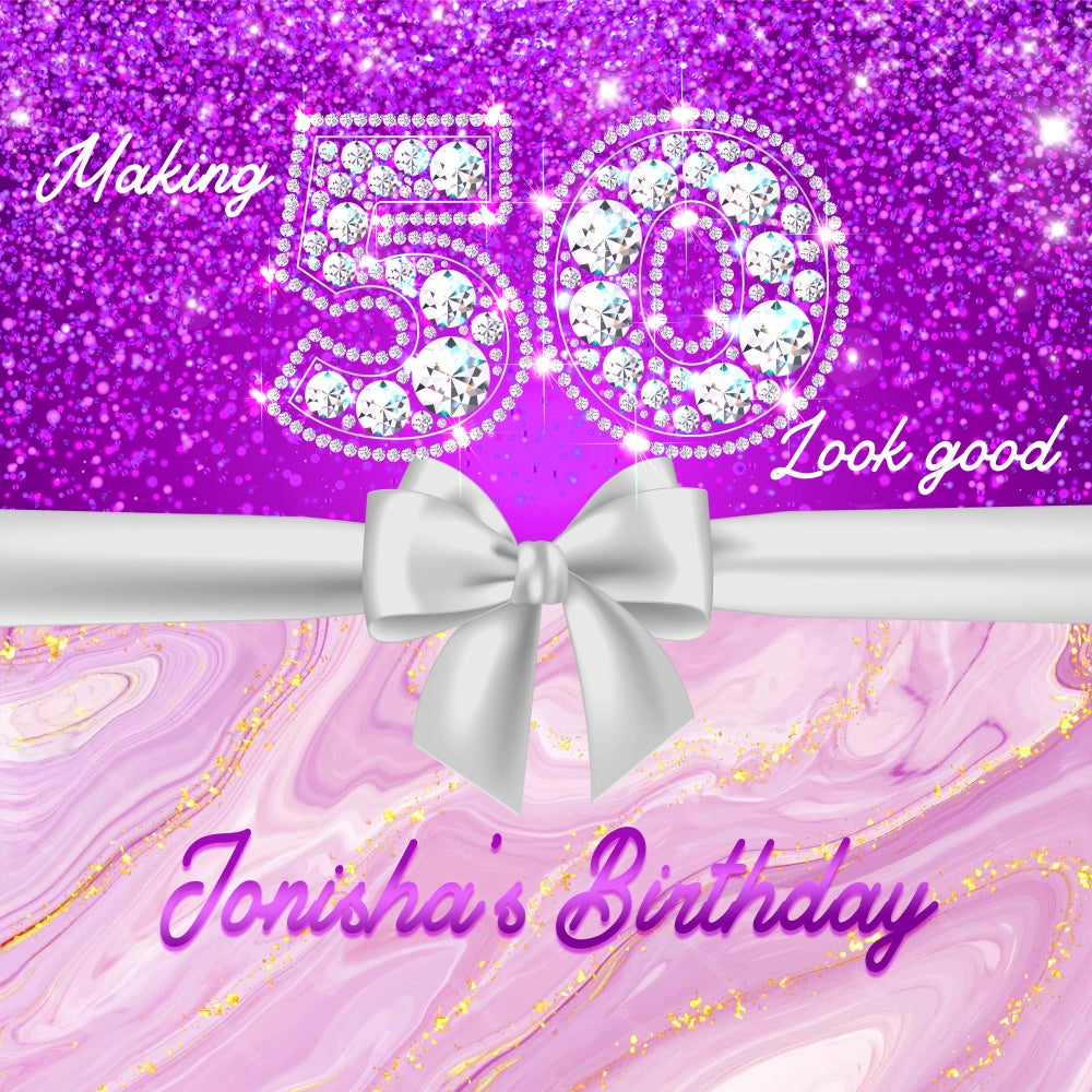 50. Geburtstag Backdrop Glitter Diamond Glam Custom Backdrop LXX6-90