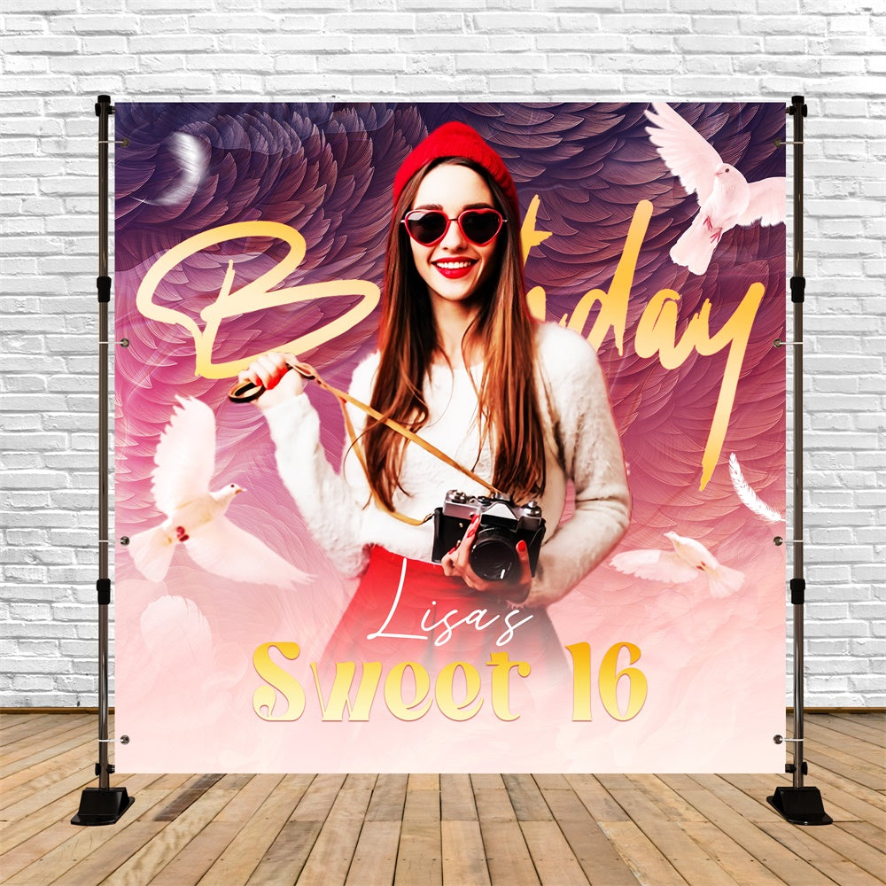 Customized Geburtstag Backdrop Dove Dreams Sweet 16 Backdrop LXX6-94