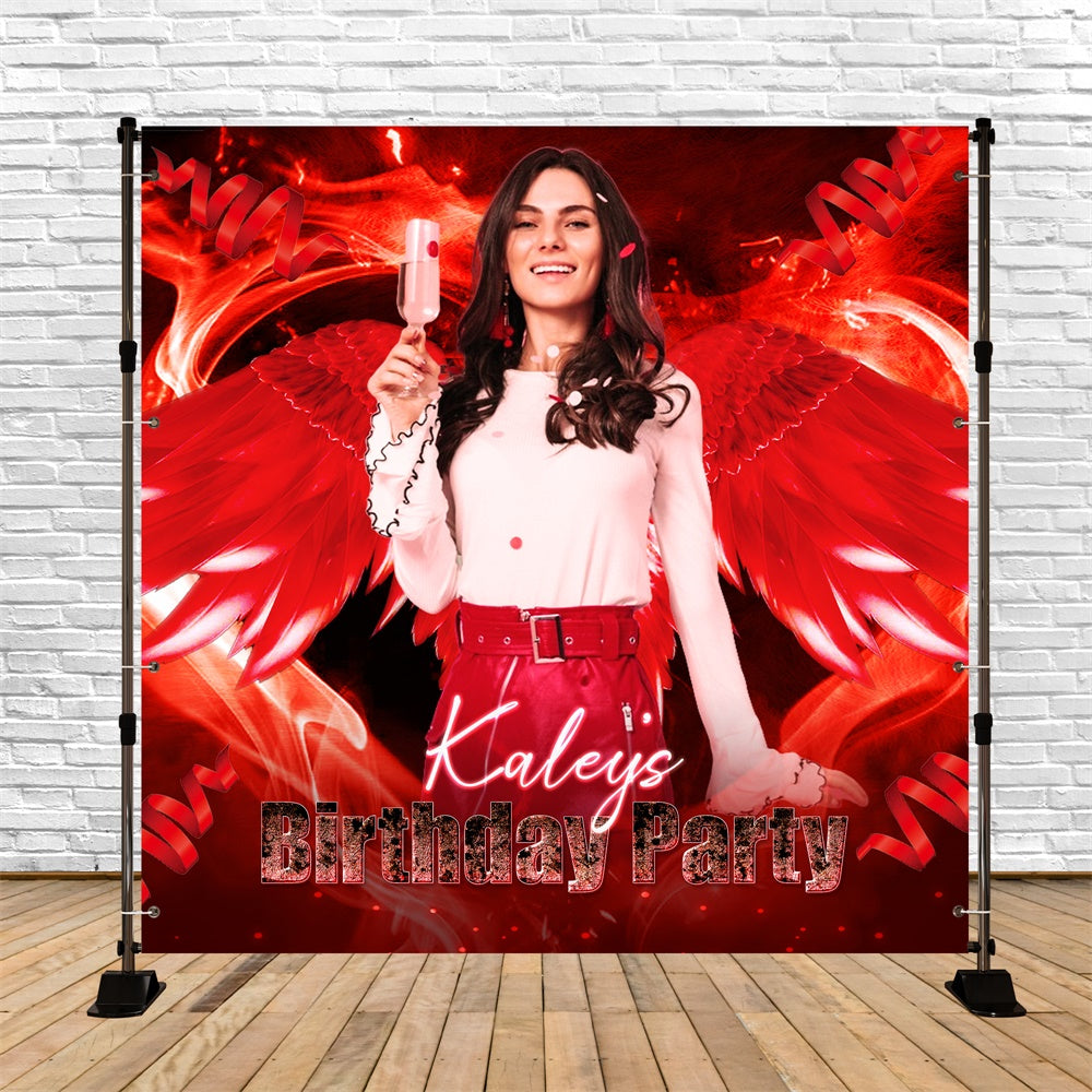 Backdrop für Geburtstag Crimson Wings Feier Custom Backdrop LXX6-95