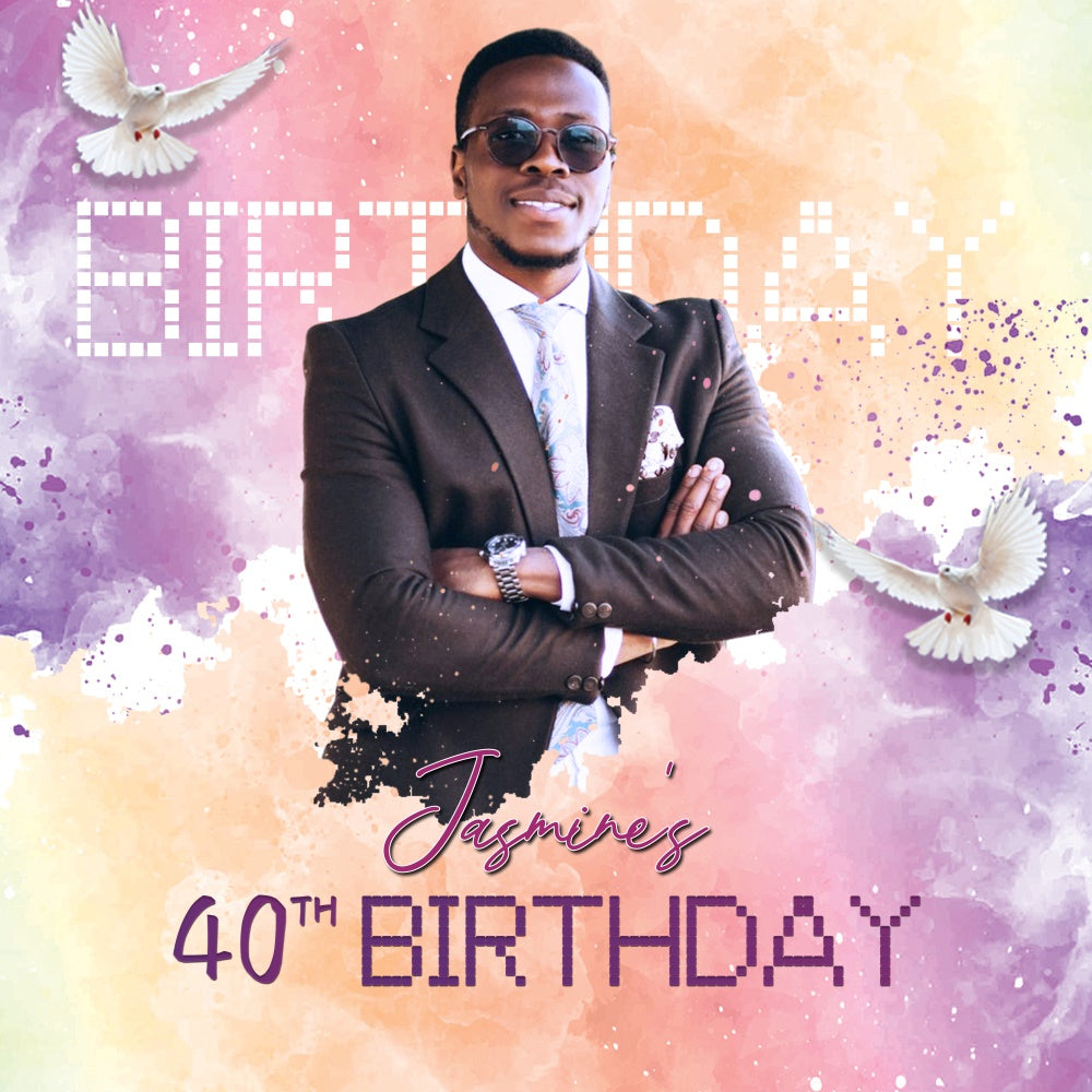 40. Geburtstag Backdrop Pastell Taube Geburtstag benutzerdefinierte Backdrop LXX6-99