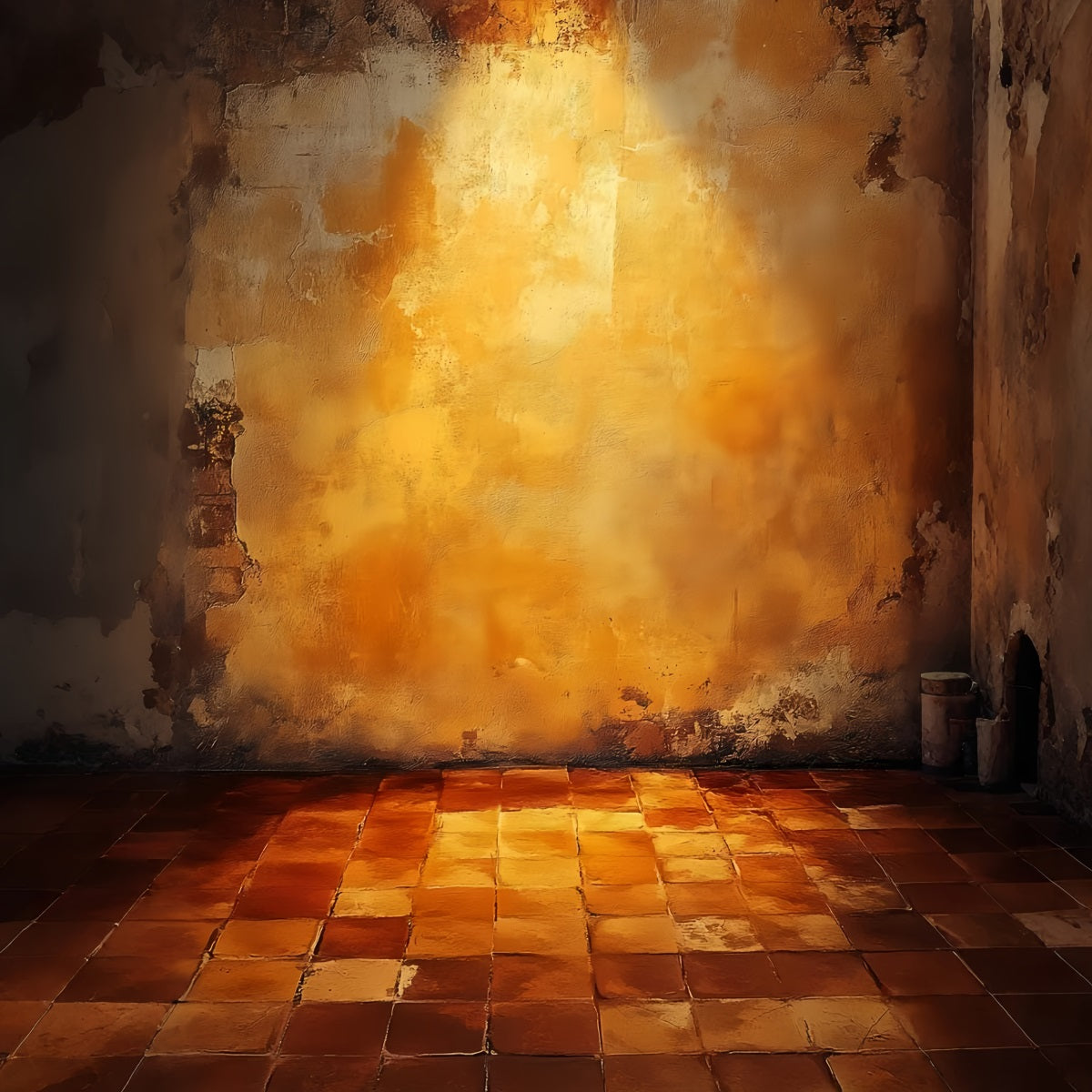 Porträtfotografie-Hintergrund Warme ockerfarbene Fliesenwand Betonhintergrund LXX61-12