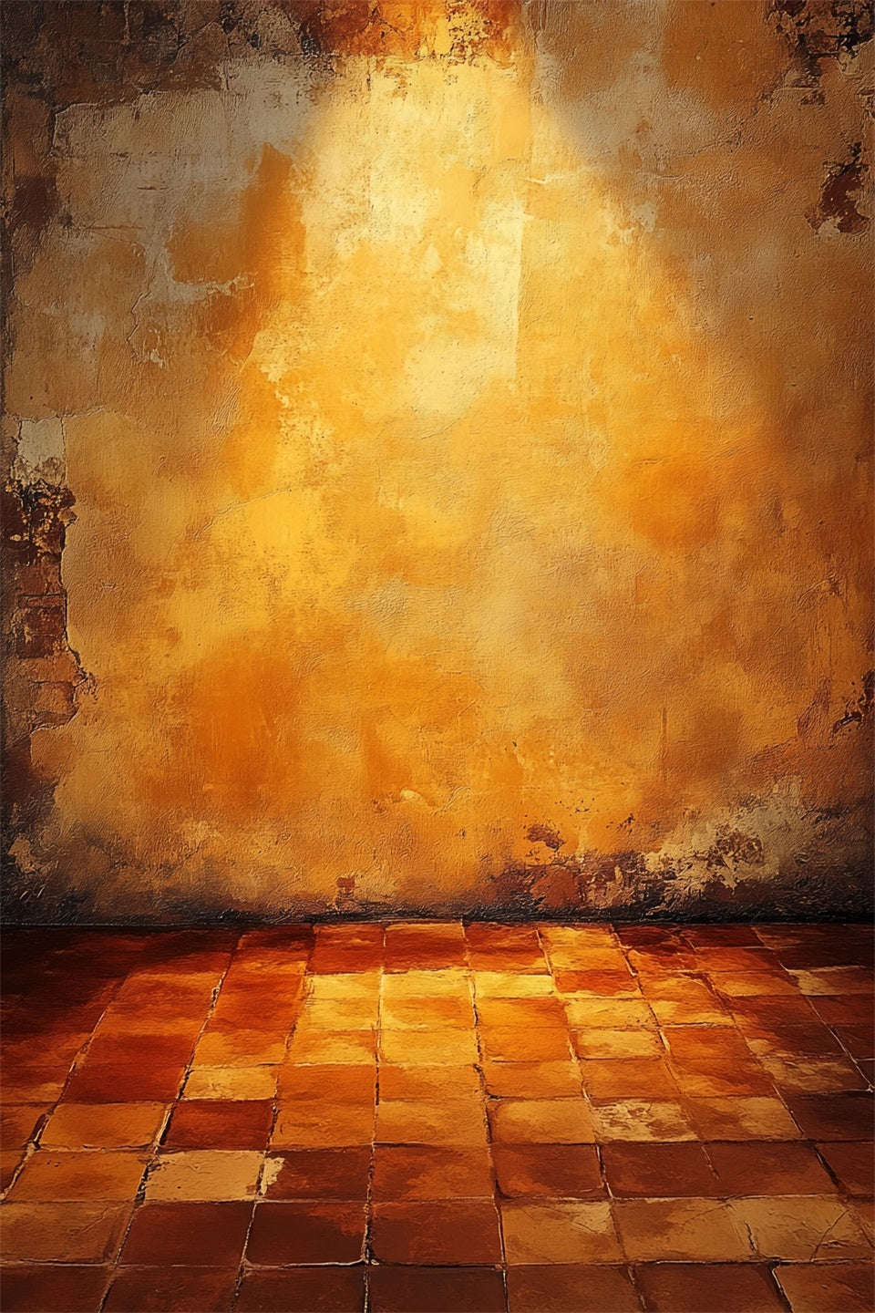 Porträtfotografie-Hintergrund Warme ockerfarbene Fliesenwand Betonhintergrund LXX61-12