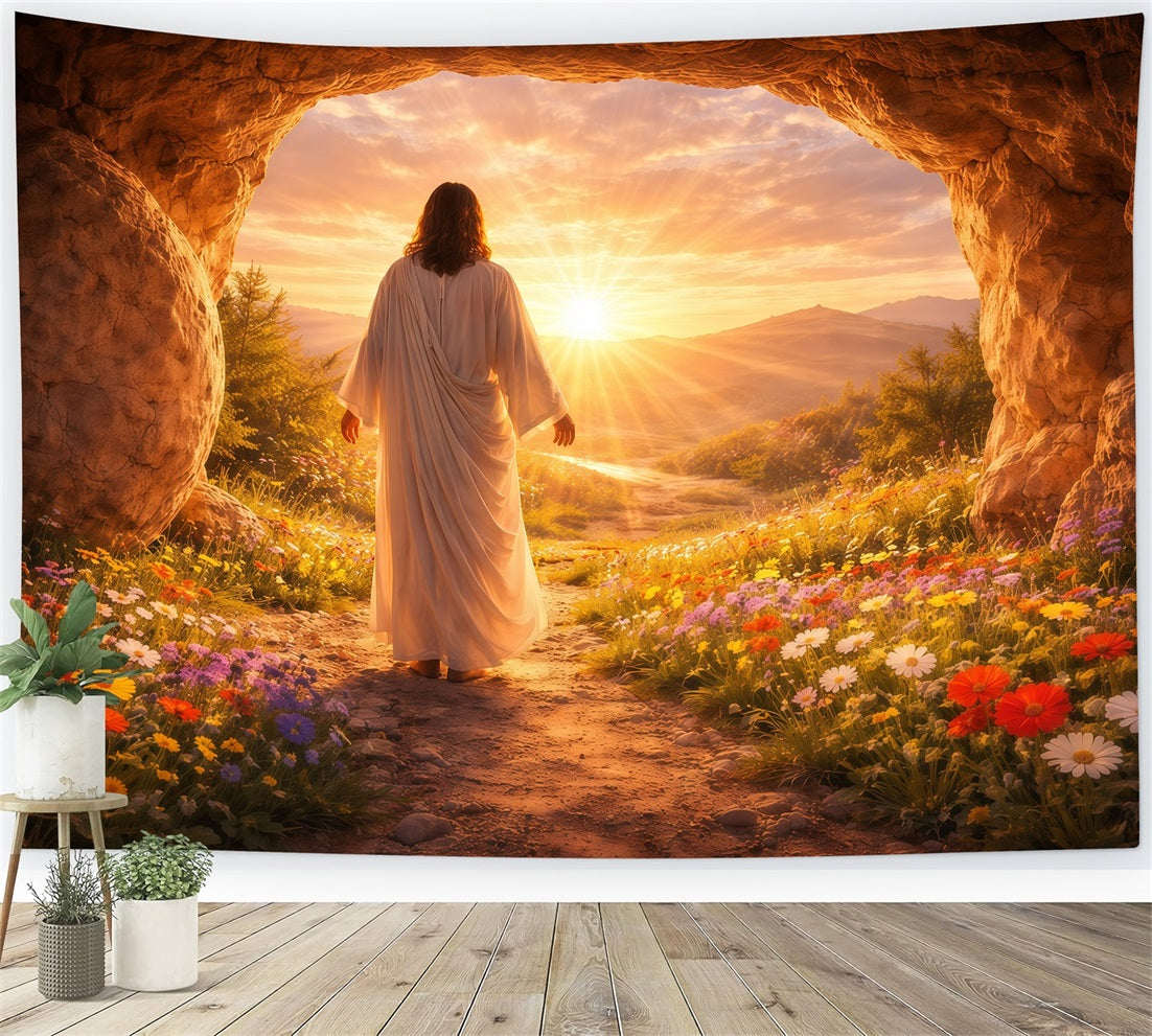Christlicher Oster-Fotohintergrund „Er ist auferstanden“ Oster-Bildhintergrund „Glory Glow“ LXX61-138