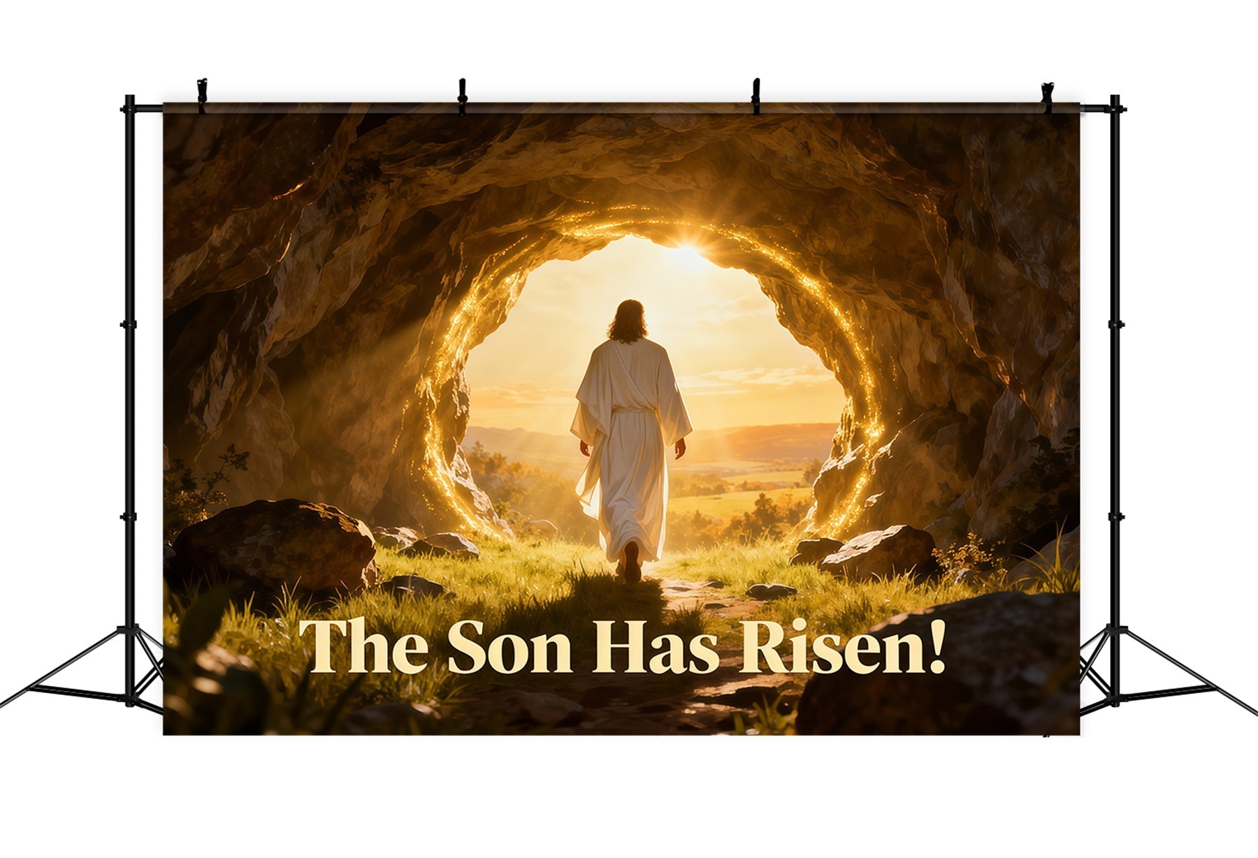 Hintergrund „Er ist auferstanden“ Oster-Fotohintergrund „Resurrection Light Cave“ LXX61-139
