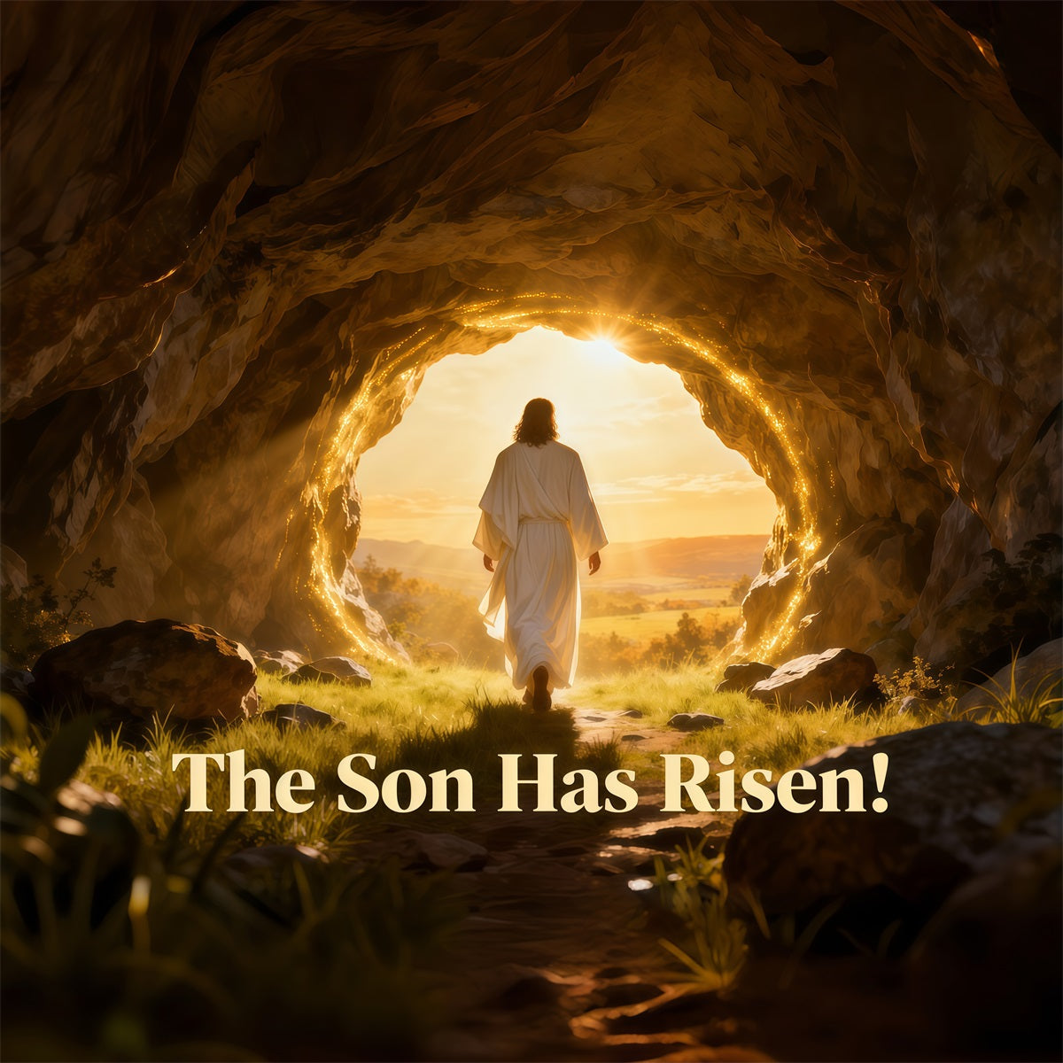 Hintergrund „Er ist auferstanden“ Oster-Fotohintergrund „Resurrection Light Cave“ LXX61-139