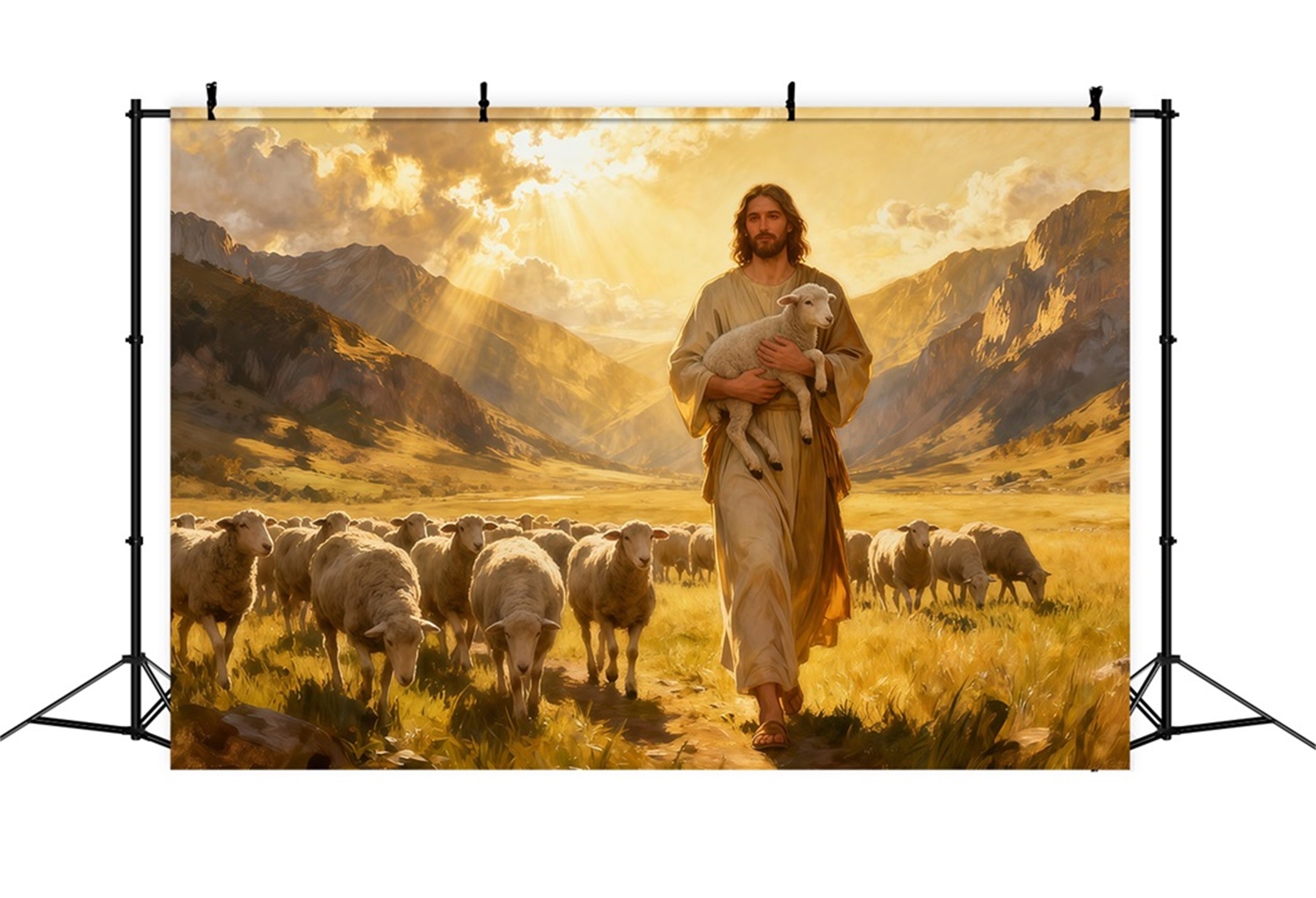 Christlicher Ostern Foto Hintergrund Er ist auferstanden Hirte Ostern Hintergrund LXX61-144