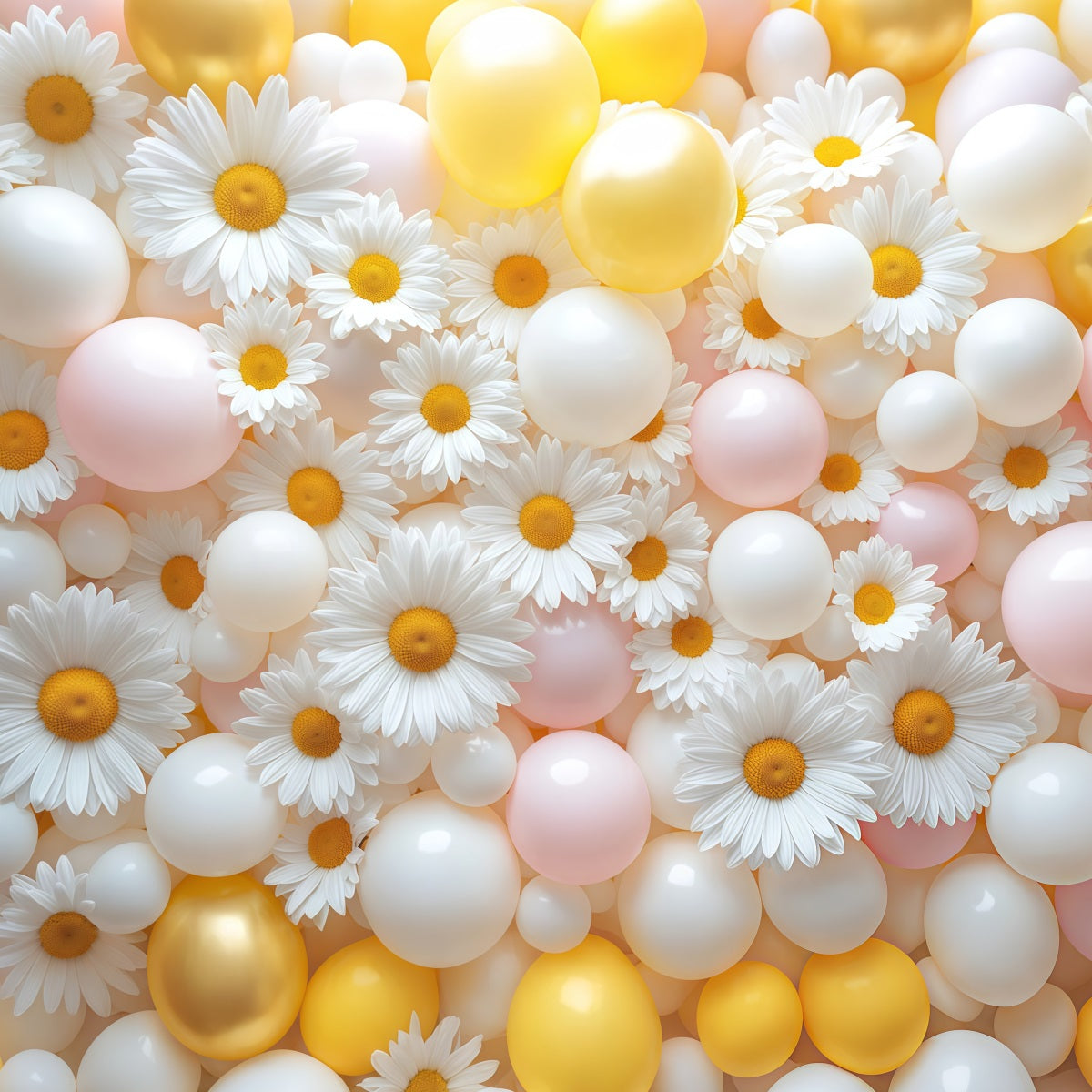 Gänseblümchen-Fotohintergrund Weiche Ballonblumenwand Blumenfotografie-Hintergründe LXX61-209