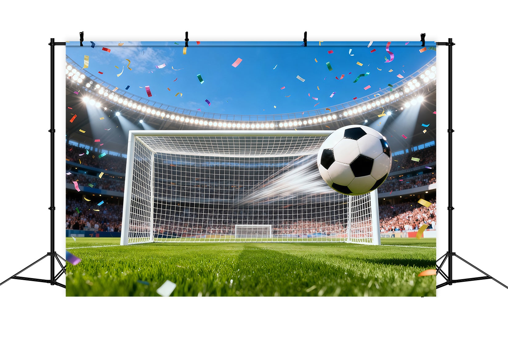Fußballstadion-Hintergrund Feld Sieg Tor Moment Sportfotografie-Hintergründe LXX61-215