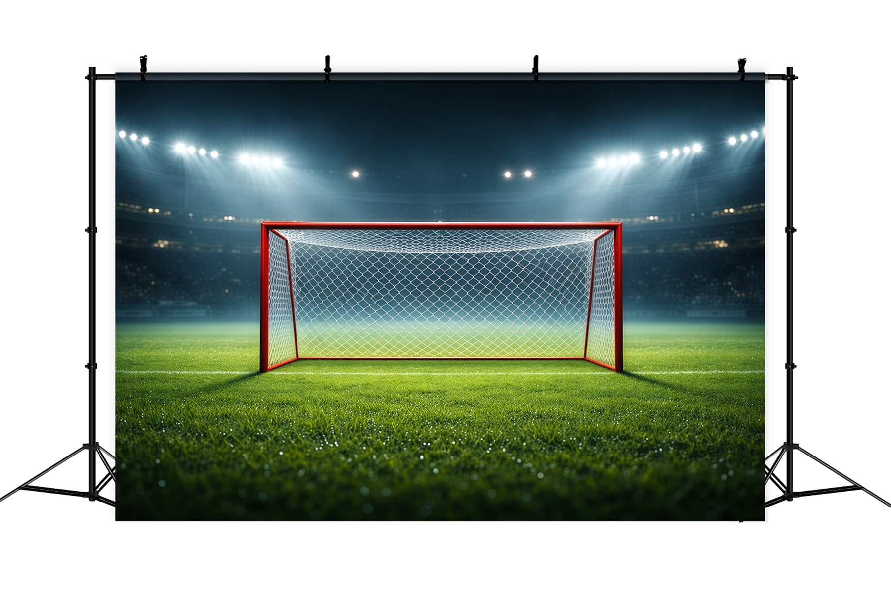 Fußballfeld-Hintergrund Flutlicht Tor Center Stage Sport-Themenhintergrund LXX61-220