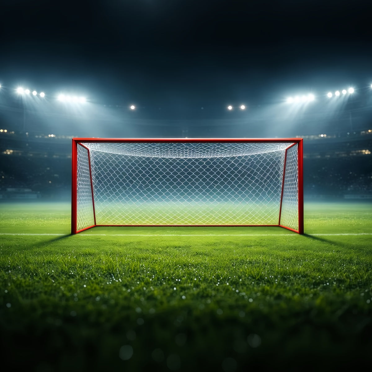 Fußballfeld-Hintergrund Flutlicht Tor Center Stage Sport-Themenhintergrund LXX61-220