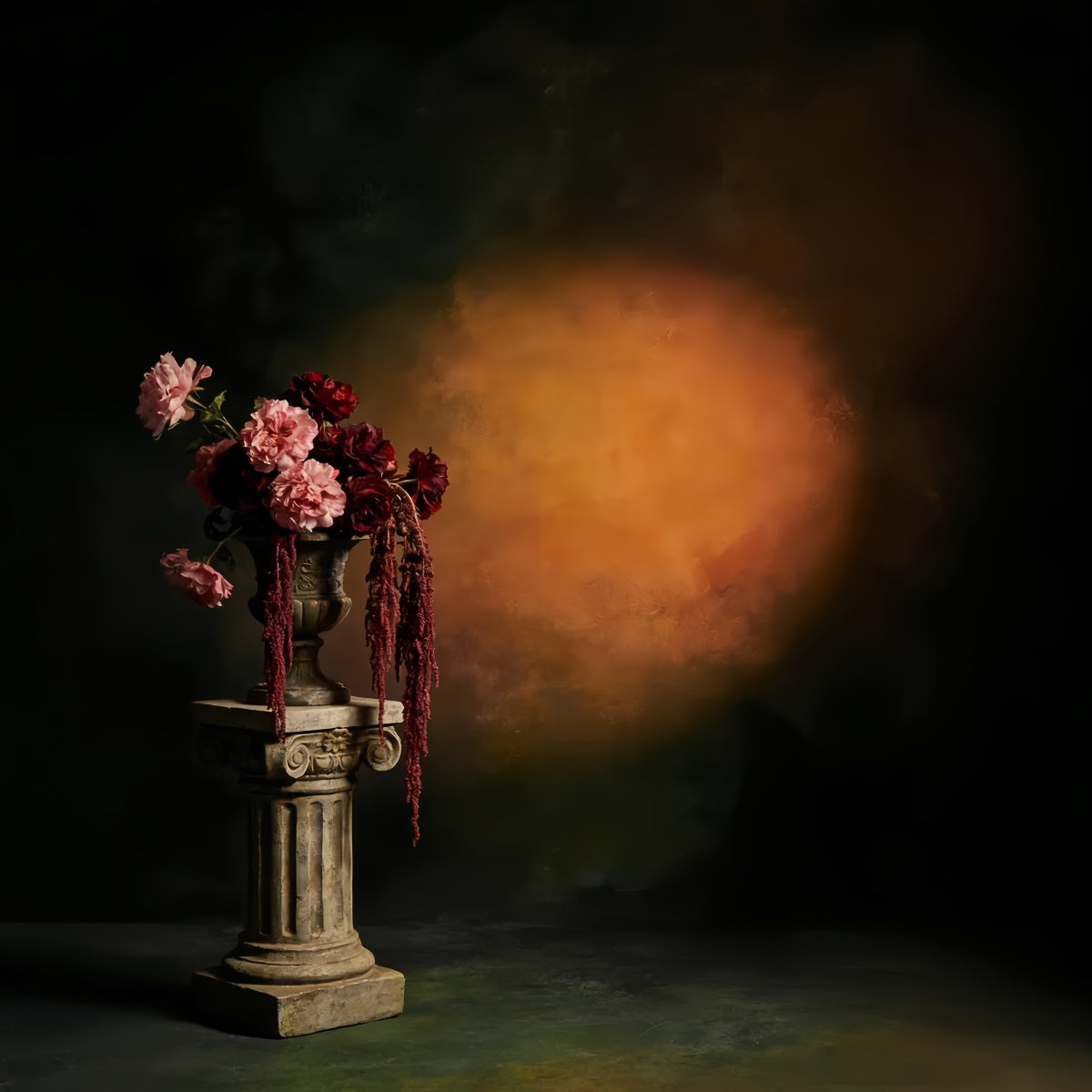 Porträt-Hintergrund Moody Amber Shadow Flower Professionelle Porträt-Hintergründe LXX61-3