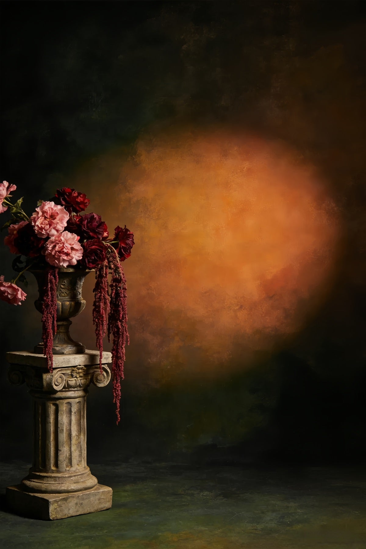 Porträt-Hintergrund Moody Amber Shadow Flower Professionelle Porträt-Hintergründe LXX61-3