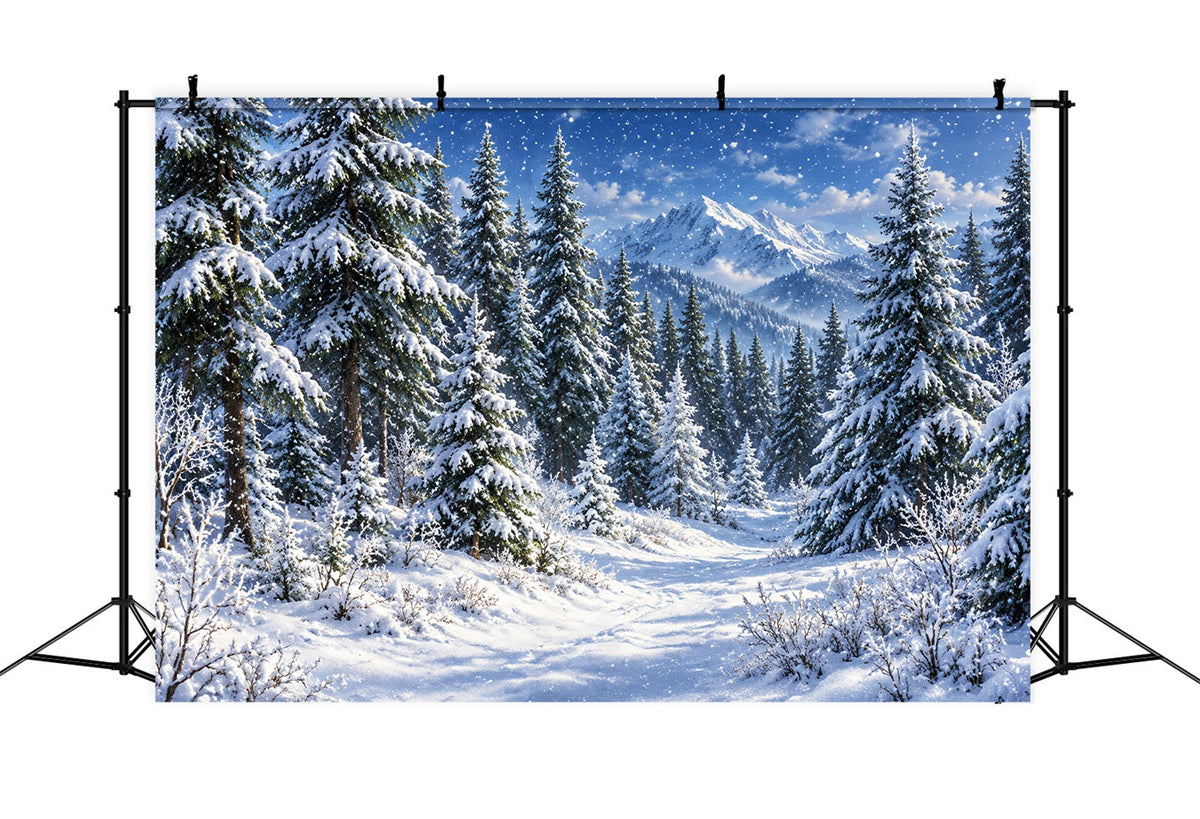 Weihnachtlicher Fotohintergrund Verschneiter Laternen-Torbogenweg LXX610-173